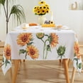 thumbnail image 4 of Nappe Tournesol d'Automne pour Table Rectangulaire 60"X84 Pouces, Nappes Florales Réutilisables, Nappe Anti-Déversement Intérieure/extérieure, Linge de Table, Décoration Jaune et Blanche pour Cuisine, Fête, Pique-Nique, 4 of 6