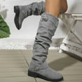 thumbnail image 7 of enyan Black Knee High Boots Winter Boots for Women Mid-Calf Fashion Casual Knee-High Flat Heel Boots Light Gray,Size 7, 7 of 7