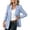 Blue, variant on Women's Striped 3/4 Sleeve Blazer Jacket Collared Neck Business Casual Suit Jacket,Navy Women's S-XXL