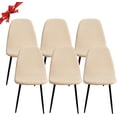 thumbnail image 1 of Juego de 6 fundas elásticas para sillas de comedor escandinavas, fundas elásticas universales de jacquard para decoración del hogar, color beige Rojo Verde MX-0130889FYD, 1 of 5