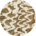 thumbnail image 1 of Ahgly Company Machine Washable Indoor Round Abstract Light Brown Area Rugs, 5' Round, 1 of 7