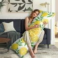 thumbnail image 5 of Lemon Print Body Pillow Cover - Soft & Breathable Fabric, Hidden Zipper, 20"x54", Cute Fruit & Floral Design - Perfect Gift for Lemon Lovers, Summer Decor, Side Sleepers & Pregnancy Support, 5 of 7