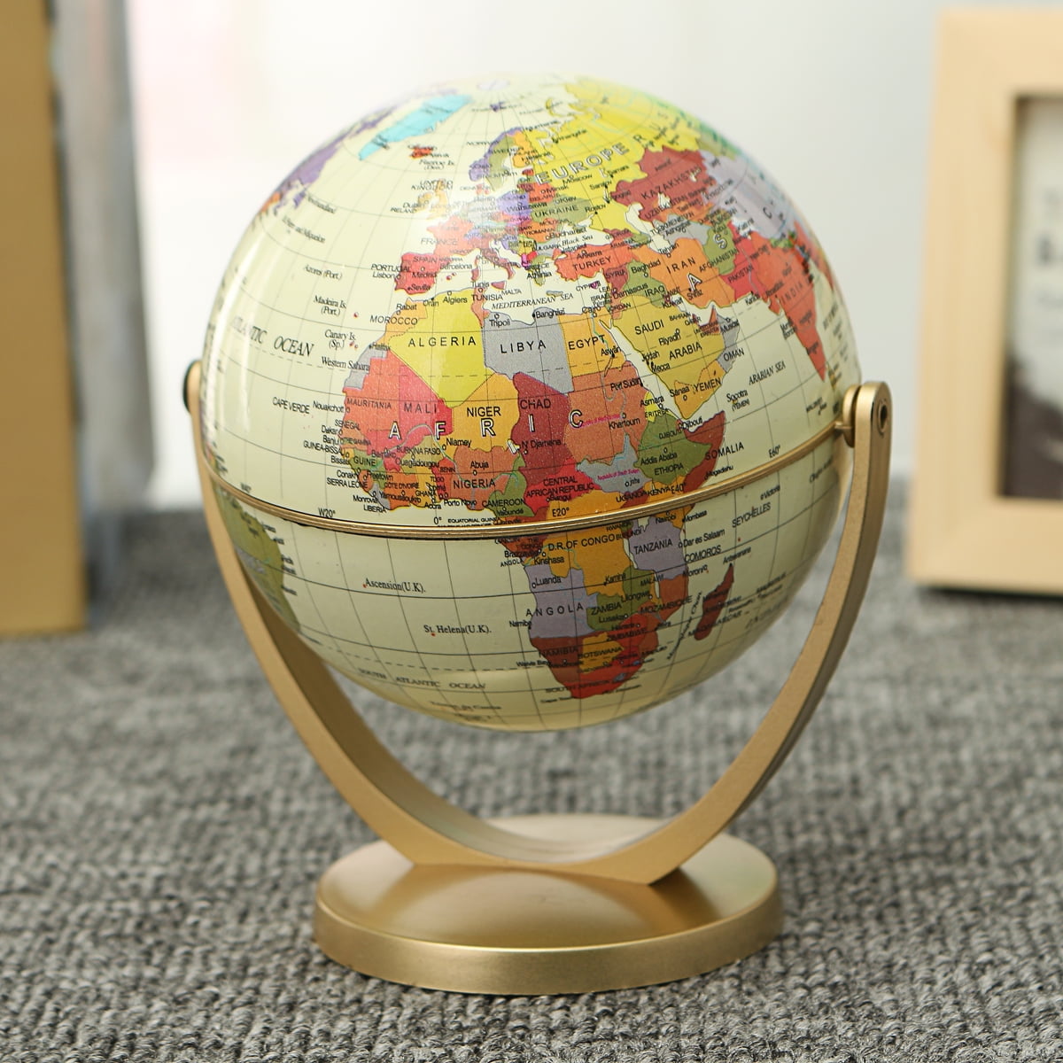 360°Rotating Desktop Globes Earth Ocean Globe World Geography Map Decoration Kid 
