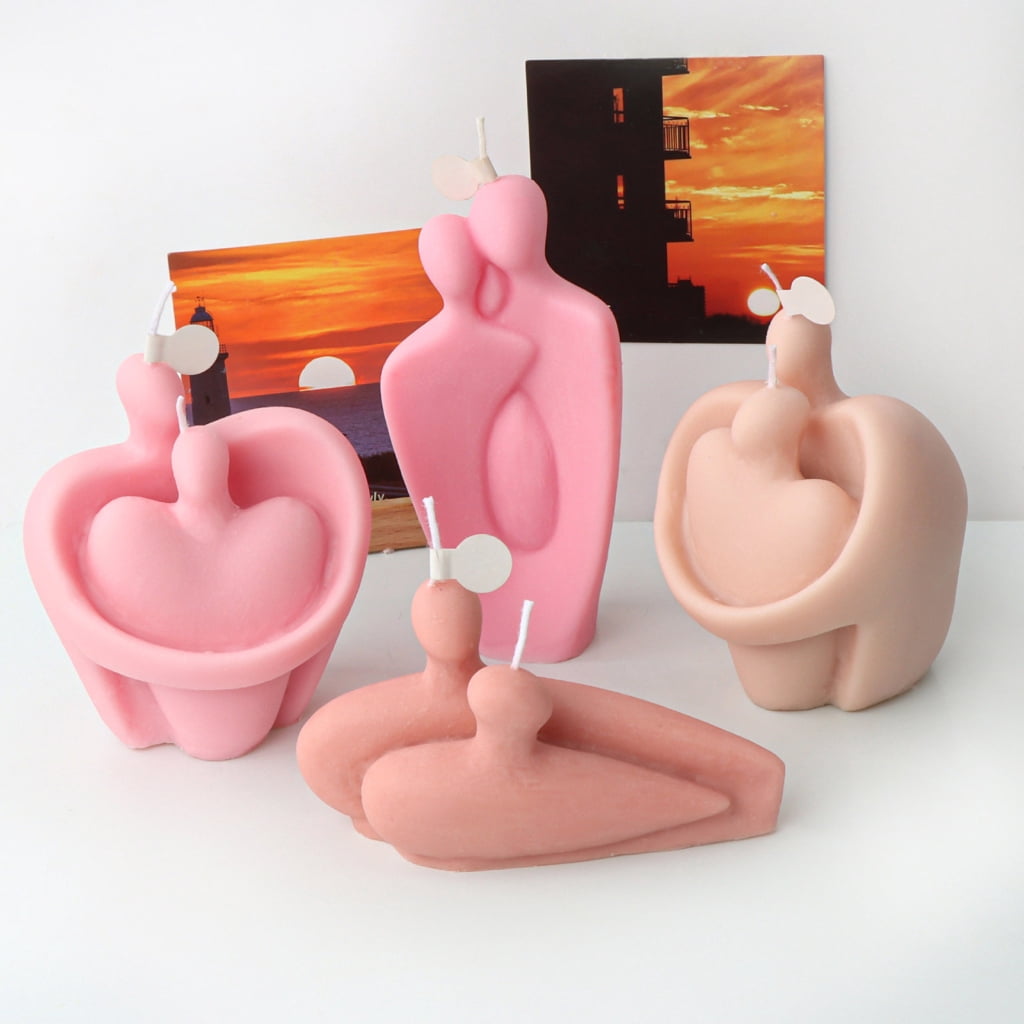 Silicone Candle Mold, Couple Figure Epoxy Gypsum Mould Home Decors for DIY Handcrafts Resin Plaster Home Decor
