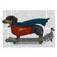 thumbnail image 3 of Fab Funky 14x12 Black Modern Framed Museum Art Print Titled - Dachshund On Skateboard, 3 of 5