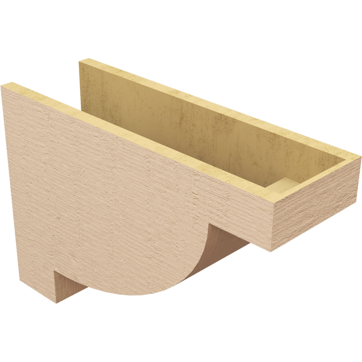 8"W x 24"D x 16"H Classic Alpine Rough Cedar Woodgrain TimberThane Corbel, Primed Tan