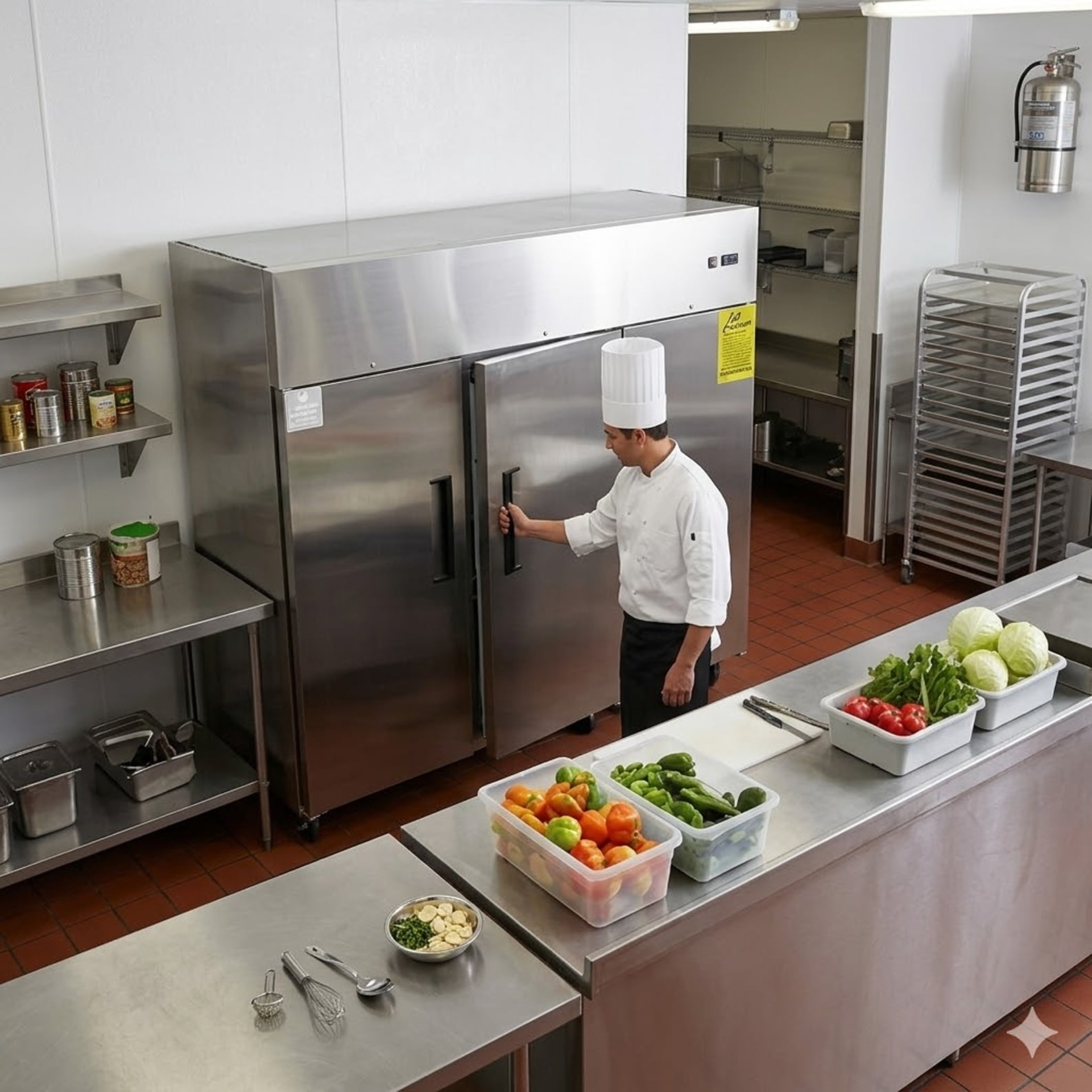 NSF 82 Inch Commercial 3 Door Reach In Refrigerator 66 cu.ft. Stainless Steel Top Mount 115V, ETL R290