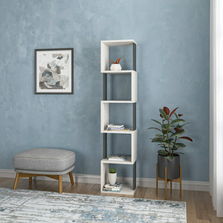 ADA Home Decor Furniture 5 Tier 18 Pair Anthracite White Galt Modern Shoe Rack, Adult Unisex, Size: 37.7 H x 36.3 W x 14.4 D, Gray