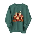 thumbnail image 2 of Molidfa Women’s Oversized Crew Neck Kawaii Ghost Pumpkin Halloween Long Sleeve Sweatshirt, 2 of 5