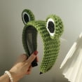 thumbnail image 4 of 2pcs Cute Frog Hair Hoop Women's Face Washing Cartoon Fashion Knitted Head Hoop Headbands Non-slip Pressed Headbands, 4 of 4