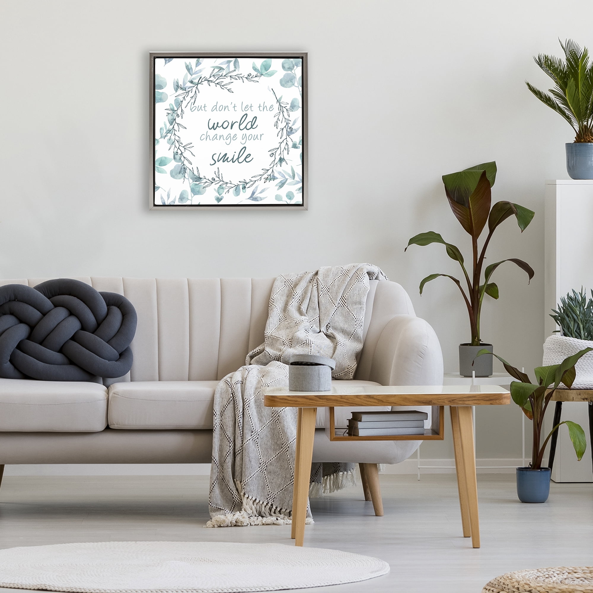 Stupell Industries Don't Let The World Change Gray Framed Floater Canvas Wall Art, design by Kim Allen