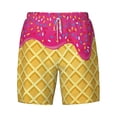 thumbnail image 4 of Lsque Mens Swim Trunks Red Ice Cream Pattern - Bathing Suit Compression Liner - Beach Swim Shorts Swimwear - (S-3XL) - Stretch Quick Dry -X-Large, 4 of 9