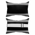 thumbnail image 3 of Chaise Lounge Headrest Pillow 2 Pack, Black Striped Waterproof Chair Pillows with Insert & Adjustable Elastic Strap for Beach Pool Recliner, Farmhouse Black White Stripes Outdoor Patio Pillow, 3 of 9
