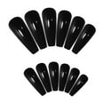 thumbnail image 5 of Long Nails Pure Black Press-On Nail Set for Women with Jelly for Easy Application and Elegant Finishing Touches, 5 of 6