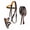 Brown/Light Tan, variant on Western Horse Leather Bitless sidepull Bridle Reins 7710TL-F