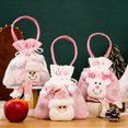 thumbnail image 1 of Bolsa de Regalo de Navidad de Peluche Rosa onlyliua para Interior/Exterior Bolsa de Manzanas de Nochebuena Bolsa de Dulces Bolsa de Decoración Navideña, 1 of 6