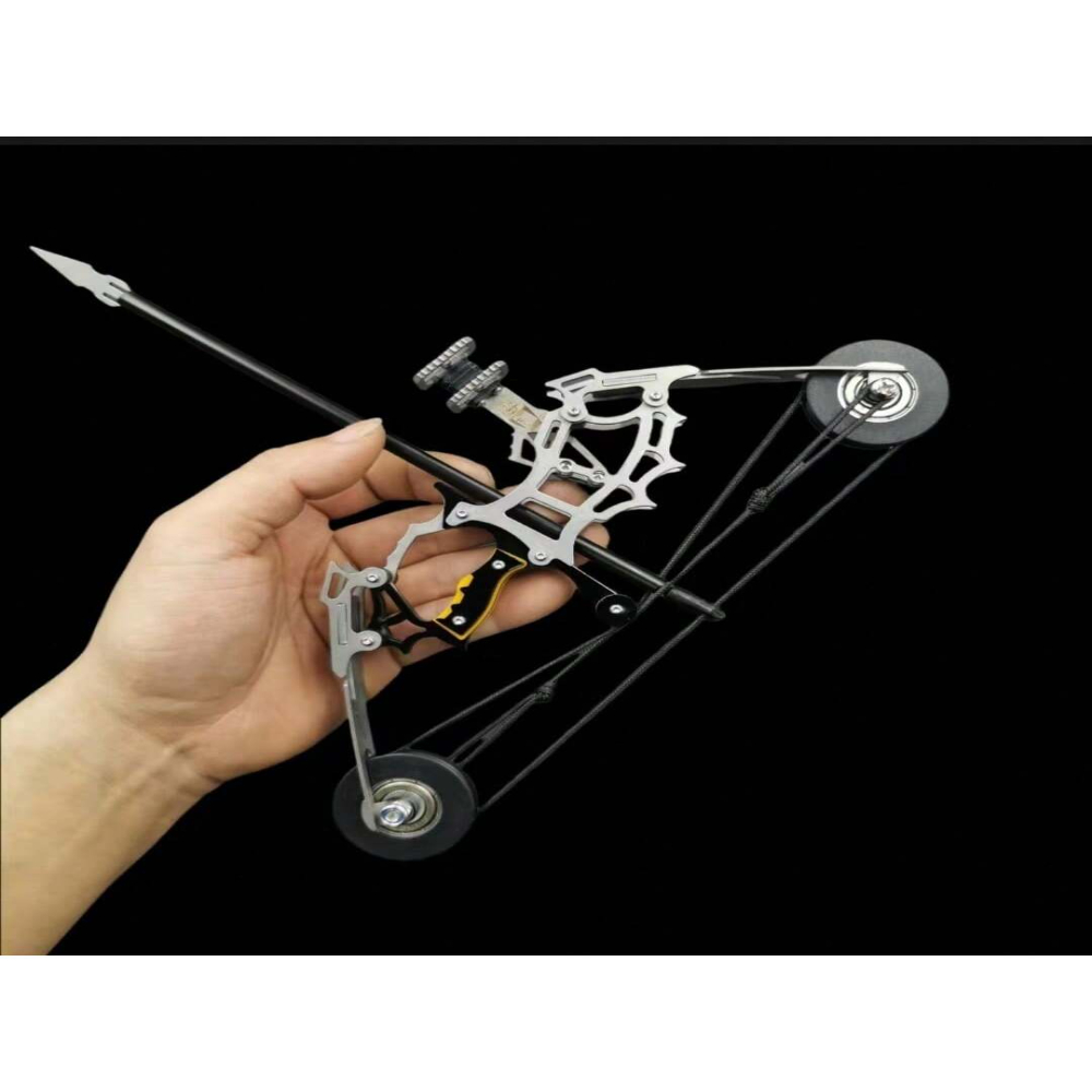 QUTETN 9.5 Inch Mini Compound Bow Stainless Steel Includes Arrows And Target Paper
