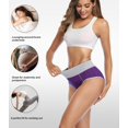 thumbnail image 3 of Calzoncillos de cintura alta Wirarpa de algodón para mujer, paquete de 5, 3 of 6