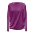 thumbnail image 4 of Women's Long Sleeve Color Block Knitted Crewneck Sweater - Relaxed Fit, Drop Shoulder, Casual Pullover Tops, 4 of 4