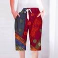 thumbnail image 4 of Mujeres Pantalones Cortos Casual Pata Recta Cordón Cintura Elástica, Suelta Y Cómoda Mujer Pantalones Cortos con Bolsillos, 4 of 5