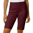 thumbnail image 6 of LOVZFMLL Womens Shorts Bermuda Knee Length Shorts with Pockets Elastic High Waisted Stretch Shorts for Women Summer Walking Travel Wine XXL, 6 of 9