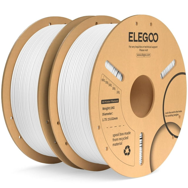 Filamento para impresora 3D ELEGOO PLA Plus, 1,75 mm, blanco, 2 kg