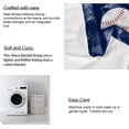 thumbnail image 5 of Sports Fleece Blanket 40" x 50" Eat Sleep Baseball Navy Blue Lightweight Fuzzy Cozy Soft Warm Throw for Man Boy Teen, Air Conditioning, 5 of 6