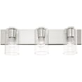 thumbnail image 4 of 15 inch 3 Light Brushed Nickel Bathroom Vanity light fixture with Clear Glass Shade, 4 of 8
