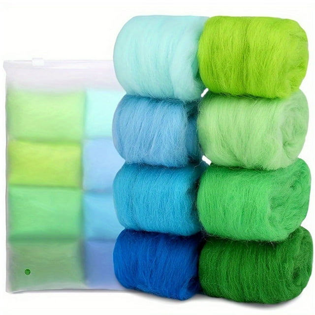 serony Suitable For Entry-level Players 8-Color Wool Roving beginners or entry-level Set Suitable For DIY Crafts Needle Punched Wool