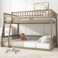 thumbnail image 1 of Full XL over Queen Bunk Bed with Ladder and Guardrails, Walnut, 1 of 10