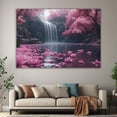 thumbnail image 6 of Mudket Cherry Blossom Waterfall Lake Canvas Wall Art, Floral Nature Wall Decor, Framed Ready to Hang Artwork for Living Room Bedroom Office - 12"L x 8"W, 6 of 10