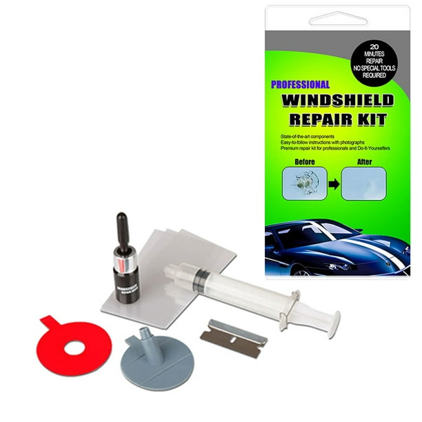 Kit d'outils de réparation de pare-brise voiture verre Scratch Fluid  Portable Auto Pare-brise Crack Chip Removal Tool 