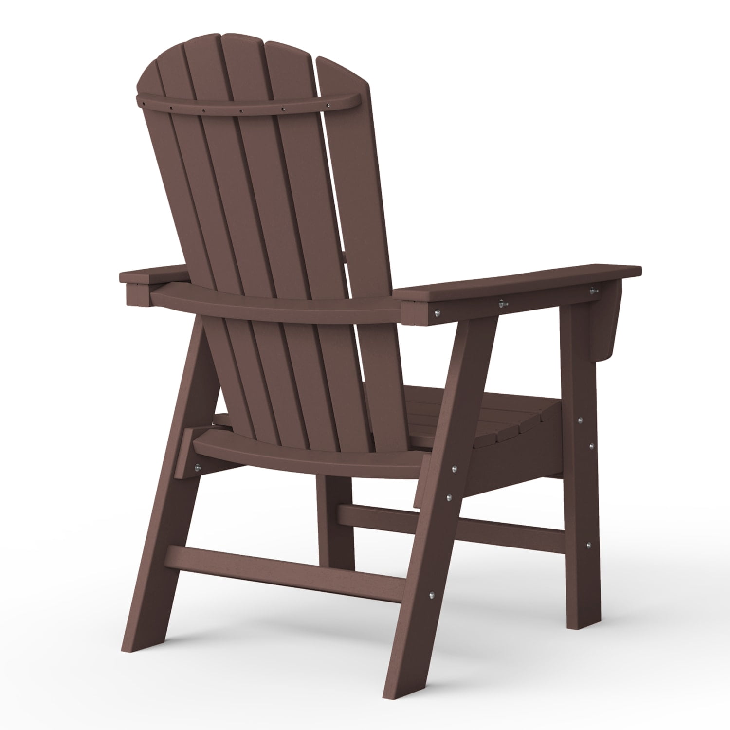 WestinTrends Dylan Outdoor Dining Chair – All-Weather Poly Lumber Adirondack Patio Chair, High Back, 330 lb Capacity, Dark Brown