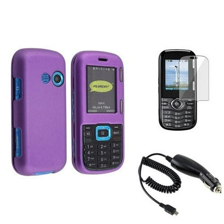 INSTEN Purple Hard Case+Charger+Film For LG Cosmos VN250