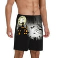 thumbnail image 2 of Kdxio Happy Halloween 1 Print Mens Sleep Shorts Bottoms Soft Comfy Pajama Wear Pants with Drawstring Pockets, 2 of 7