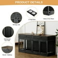 thumbnail image 6 of WIILAYOK 72.05" Dog Crate Furniture, Wooden Dog Kennel with 2 Drawers and 4 Dog Bowls, Heavy Duty Indoor Furniture Style Dog Cage House(Black Brown), 6 of 10