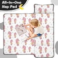 thumbnail image 4 of Unicorn and Seahorse White Pattern Teens Toddler Nap Mat with Pillow, Sleeping Mat Bag for Preschool Daycare 50"x20", 4 of 6