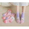 thumbnail image 2 of Kids Cotton Crew Socks - 5 Pairs of Cute and Cozy Ankle Socks for Girls – Warm and Breathable - Fits 1-12 Years Old, 2 of 6