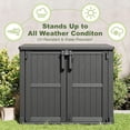 thumbnail image 6 of 36 Cu Ft Resin Outdoor Storage Shed, Weatherproof Horizontal Outdoor Storage Cabinet with Dual Lock Door for Backyard, Patio, Garage, Garden(Black), 6 of 7