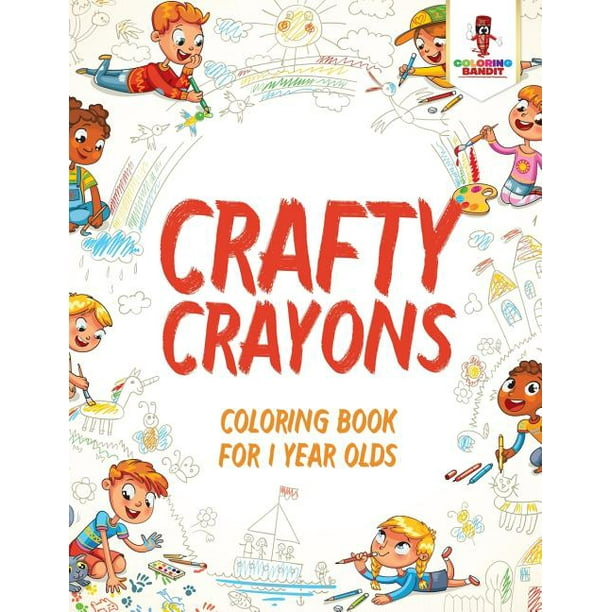 Crafty Crayons : Coloring Book for 1 Year Olds (Paperback) - Walmart ...