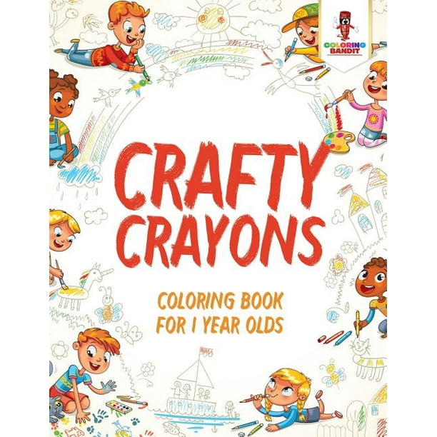 Crafty Crayons Coloring Book for 1 Year Olds (Paperback) Walmart
