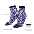 thumbnail image 4 of Bingfone Skull Purple Flower Design Patterned Men's Women's Casual Cotton Socks, 4 of 5