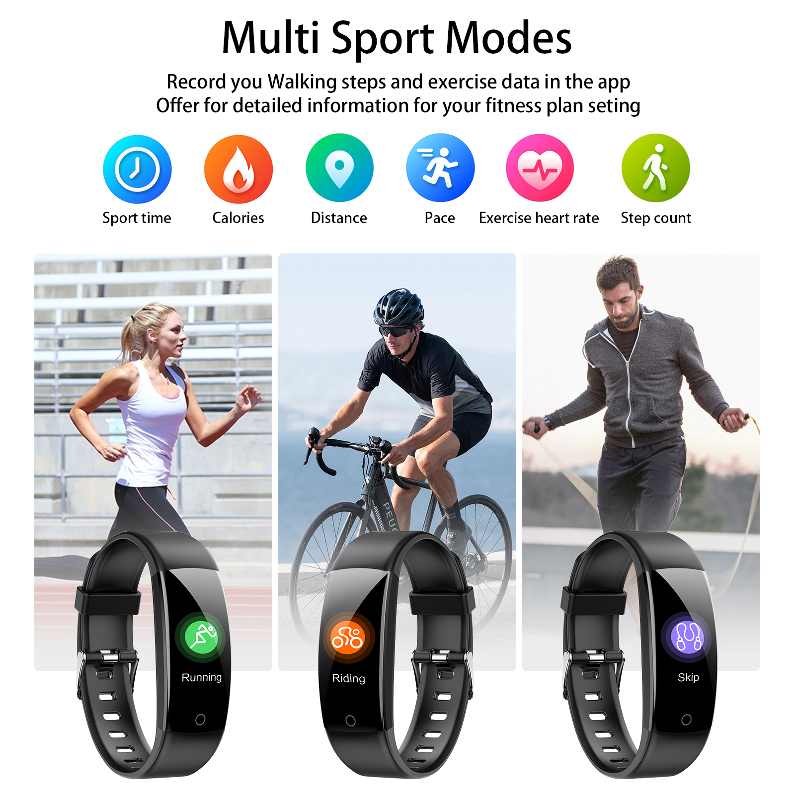 AGPTEK Waterproof Fitness Tracker with Heart Rate Monitor, Activity Monitor Smart Wristband for IOS Android Smartphone - image 2 of 8
