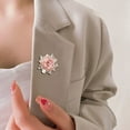 thumbnail image 3 of Elegant Rose Flower Brooch Pin for Women Men Wedding Party Gentleman's Essentials Handmade Crystal Pearl Fabric Flower Lapel Pin Dress Suit Accessories Boutonniere Ideas Gift, 3 of 6