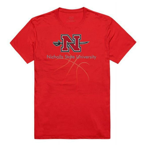 W Republic Apparel 510-138-R58-03 Basketball Tee, Nicholls State, Red - Large