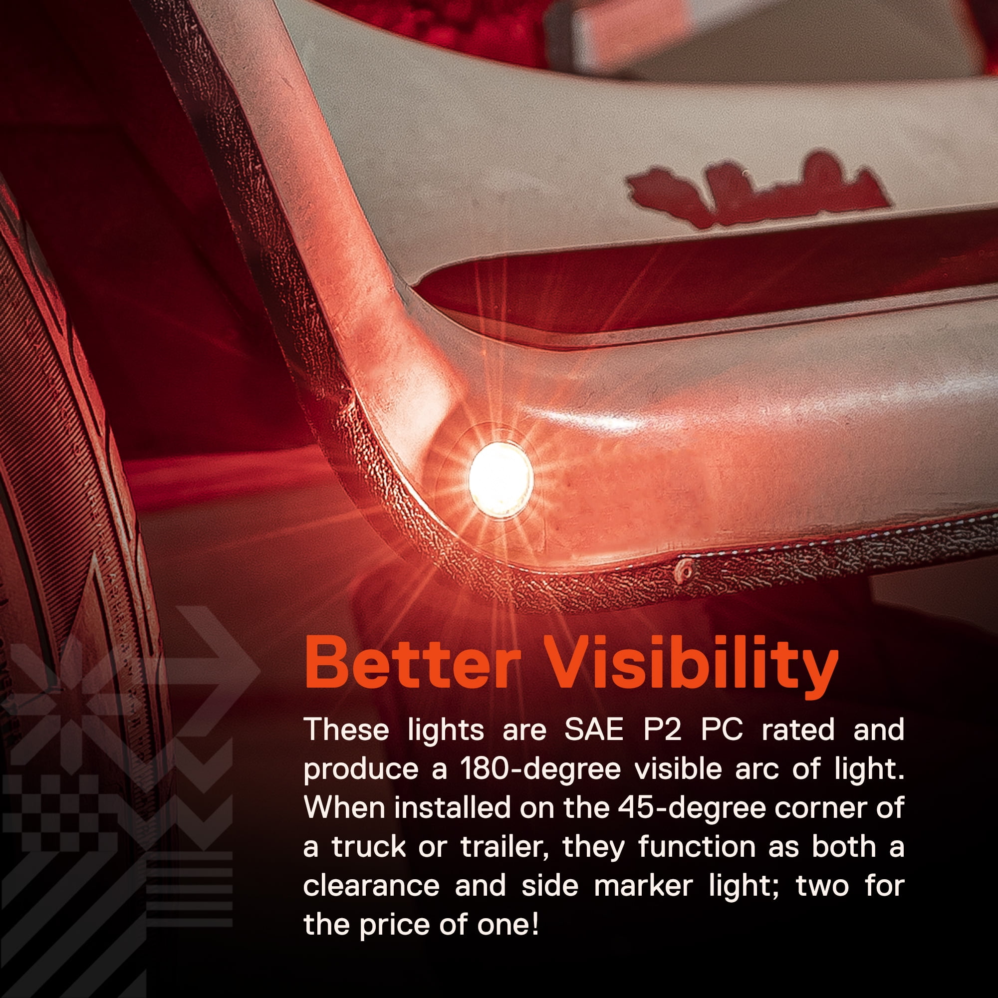 Online LED Store LED Light Marker Fits Trailer Truck Tail Lights 2 Pieces
