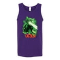 thumbnail image 2 of Catzilla Parody Taking Over City | Mens Cat Lover Graphic Tank Top, Purple, 3XL, 2 of 3