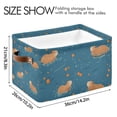 thumbnail image 4 of Yayeee Canvas Storage Basket with Handles for Shelves Fabric Bins Closet Organizer, Capybaras Swimming, 4 of 8