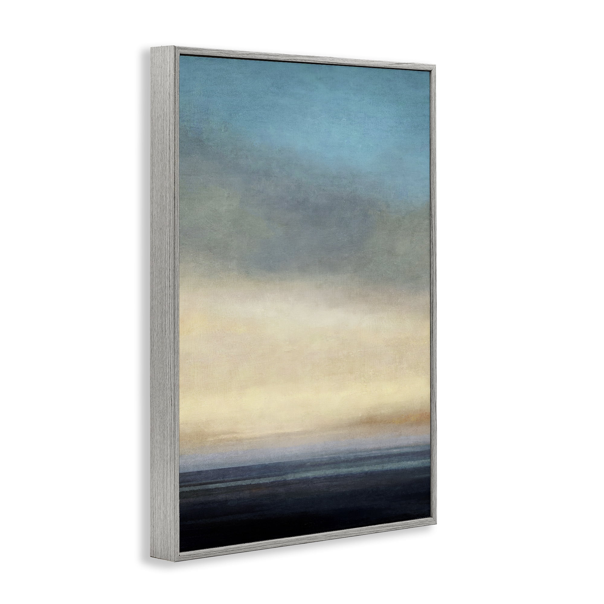 Stupell Industries Stormy Beach Abstraction Coastal Painting Gray Framed Art Print Wall Art, 20 x 30