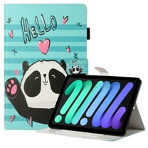 Allytech iPad mini 6 Case, iPad mini 6 8.3-Inch Case, PU Leather Multi Angle Stand Smart Cove with Auto Sleep Wake Pencil Holder Shockproof Protective Case for Apple iPad mini 6th Gen, Panda